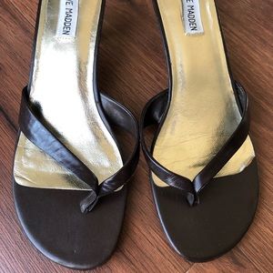 Brown Leather Kitten Heels